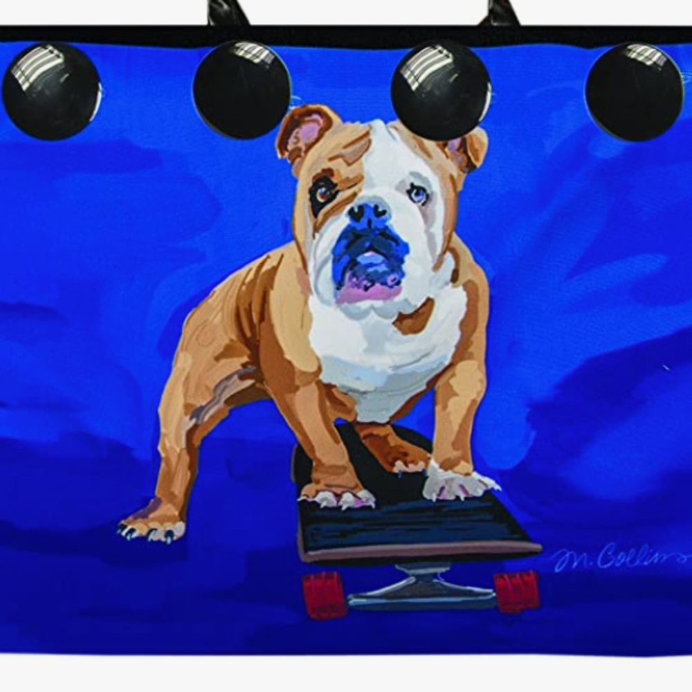 Button It Up Cloth Tote Wrap- Bulldog